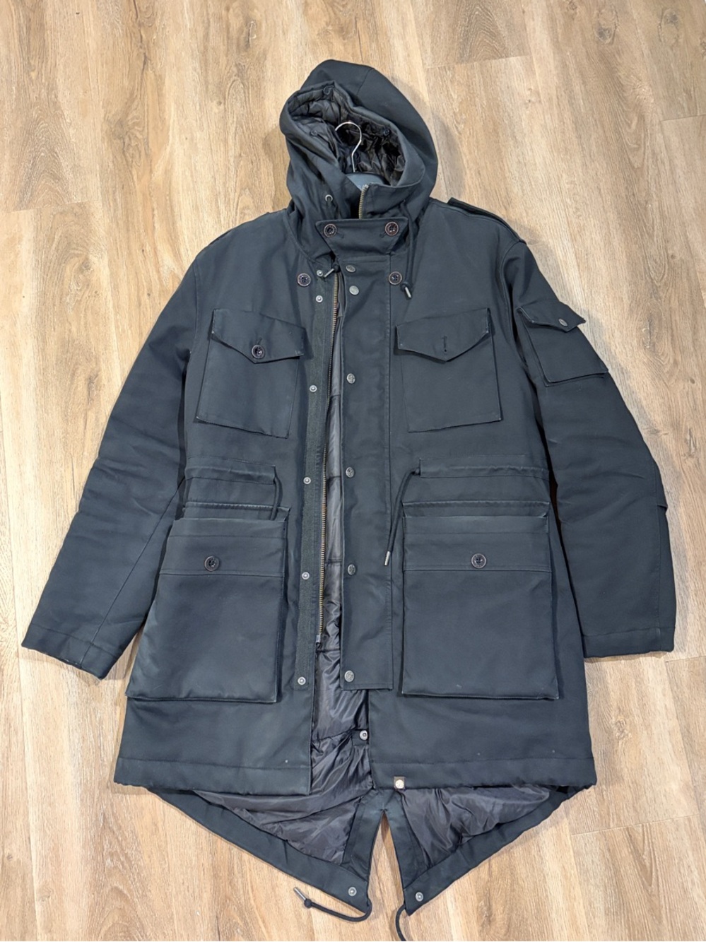 Pretty Green Black Hooded Field Parka